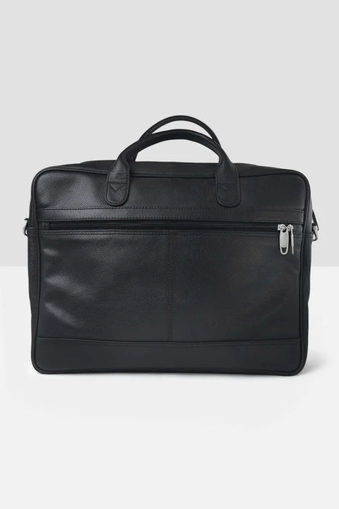 Pulse Leathers Slim Laptop Bag - Natural Milled Leather, Sleek & Lightweight Design