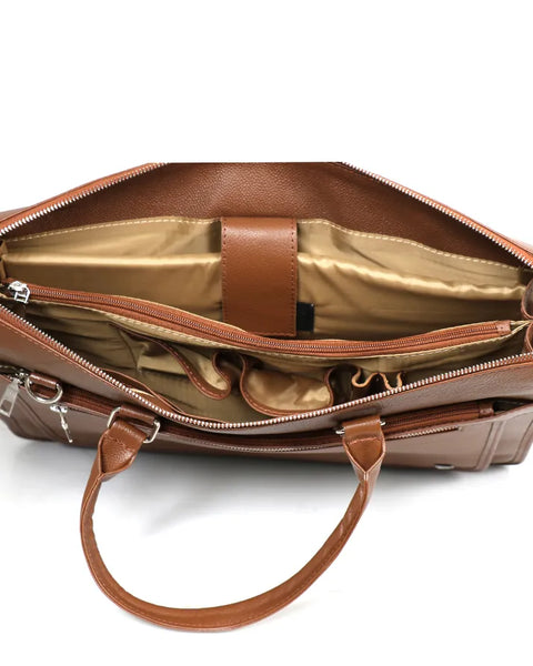 Luxury Leather Laptop Bag with File Compartment