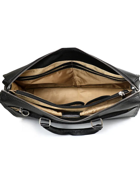 Luxury Leather Laptop Bag with File Compartment