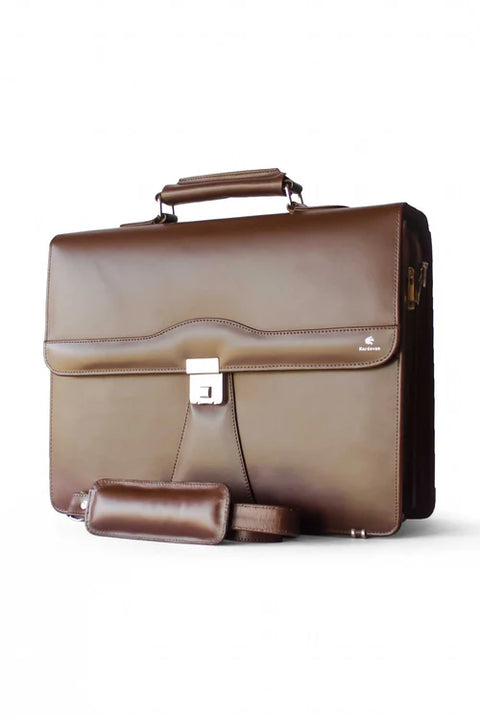 The Staton Office & Laptop Bag - Brown Leather, Stylish & Functional